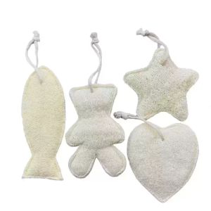 2023 Cute Animal Fish Bear Star Spugna di luffa naturale a forma di cuore nuovo