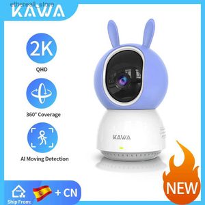 Bebek Monitörler Kawa 2K WiFi Hayatta Kameralar IP Kamera 360 Akıllı Ev Alexa Kablosuz İç Mekan Güvenlik Pet Pet Bebek Track Monitör Mobil Q231104