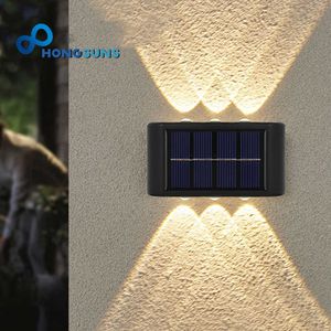 Novelty Lighting Outdoor Solar Garden Light Led Waterproof Decoration Wall Lamp för staket Porch Country Balcony House Garden Street Lighting P230403