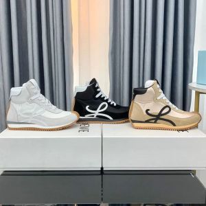 Lyxdesigner skor mode kvinnor män hög topp sko andas mesh sneakers plattform tränare högkvalitativ tränare unisex spanska