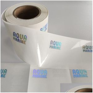 Labels Tags Wholesale Custom Transparent Label With Logo Hologram Foil Clear Waterproof Printing Sticker Holograhic Stam T Adhesiv Dhwsd