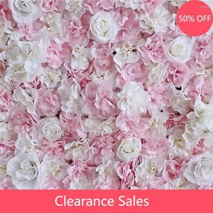 Dekorativa blommor Clearance Sales Wedding Party Backdrop Flower Wall Panel Birthday Baby Shower Decoration Artificial