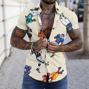 Herren Freizeithemden Sportdruck für Herren Herren Hawaiian Fashion Trend Kleidung Kurzarmoberteile Luxus Hochwertige Blusen