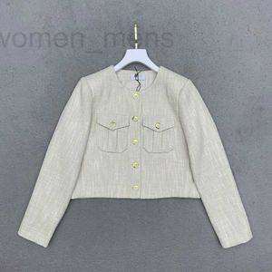 Kvinnorjackor Designer Autumn New CE Nanyou Celebrity Style Slim and Dual Pocket Design Versatile Woolen Short Coat for Women 8tky