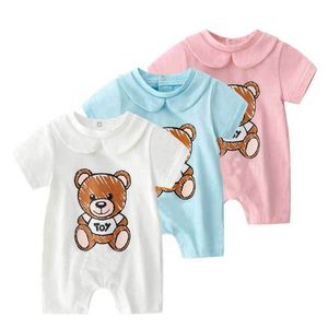 Baby Rompers Summer Baby Boy Girl Abbigliamento appena nato a maniche corte tute da cortili neonati 3m-24m