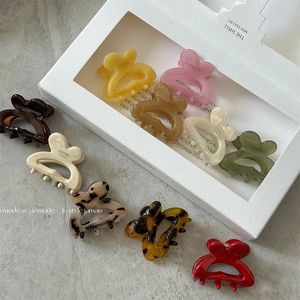 Woman Small Size Solid Color Rabbit Design Acetate Barrettes Hair Trendy Hair Claws Girls Side Clip Hair Accessories Headwear