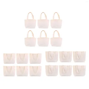 Shopping Bags 6 Pieces Canvas Tote Top Handle Bag Fabric For DIY Projects Advertising Painting Embroidery Decoration