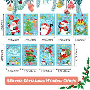 Juldekorationer Windows Decoration Stickers 9 Sheets Snowman Reindeer Snowflake Window Clings Xmas Party Supplies For Office Ho Amitq