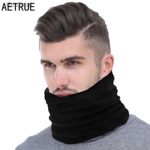 Scarves AETRUE Fashion Men Winter Scarf Ring Women Knitted Scarves For Men Neck Shawl Snood Warp Collar Warm Male Soft Fleece ScarvesL231104