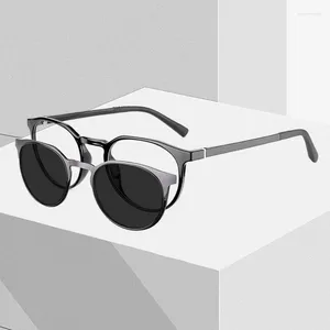 Montature per occhiali da sole KANSEPT Clip rotonde vintage su donna uomo occhiali miopia occhiali da vista con montatura da vista di design