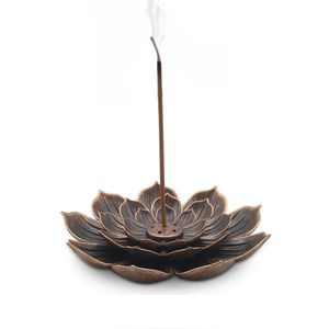 Alloy Incense Burner Stick Holder Buddhism Lotus Line Incense Plate Sandalwood Coil Base Temples Yoga Studios Home Decoration