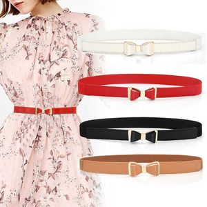 Belts Women Ladies Elastic Bow Wide/Thin Stretch Wrap Buckle Waistband Waist Belt Band Ladies Fashion Leaf Belt Z0404