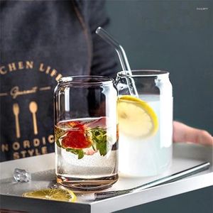 Bicchieri da vino 600ml Tazza di vetro nordico minimalista Utensile trasparente Caffè Latte Birra Succo di cola Bicchieri freddi Tazze fatte a mano in lattina