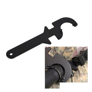 Verktygsdelar Taktisk airsoft M4 Tillbehör Muti-Funktion Stål Delta Ring Butt Stock Wrench Tool Buffer Tube Nut Flash ER för jakt DHOU8