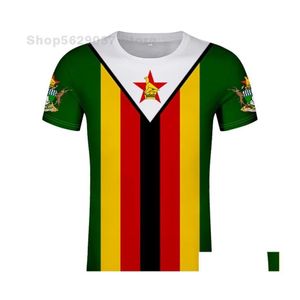 Mens T-Shirts Tshirts Zimbabve T Shirt DIY Özel İsim Numarası Zwe Tshirt Nation Flag ZW Ülke Koleji Yezimbabve Zimbabwe P DHXWY