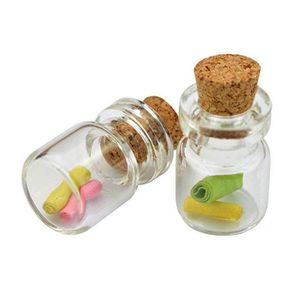 Quality Glass Cork Vials with Wood Stoppers/ Message Weddings Wish Jewelry Party Favors Bottle Tube 0.5ML 10X18X5MM