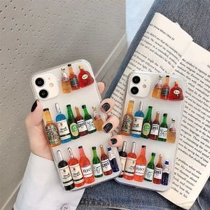 Phone Case Creative 3D Stereo Wine Bottle for iPhone 11 12 13 14 Pro Max Mini 7 8 Plus X XS XR SE Protective Cover Accessories 231104