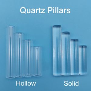 6mm Clear Quartz Pillar Dab Banger Insert Solid Hollow 20mm 25mm 30mm 35mm for Control Tower Blender Terp Slurper Quartz Banger Nails