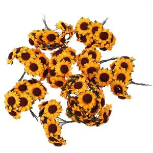 Decorative Flowers 100 Pcs Simulated Sunflower Decorations Party Artificial Wedding Favors Simulation Paper DIY Prop