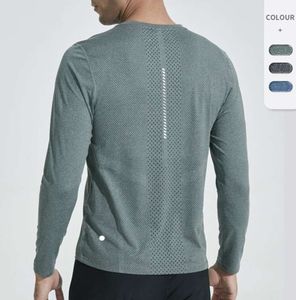 Lu Men Yoga Outfitスポーツ長袖メンズスポーツスタイルシャツトレーニングフィットネス服弾性クイックドライスポーツウェアトッププラスサイズ5xlファッション雰囲気88