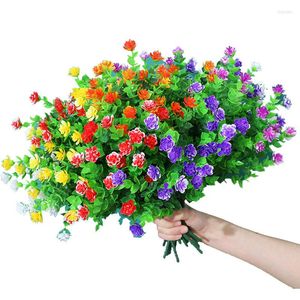 Decorative Flowers 1Pcs Artificial Flower Plant Outdoor Shrubs Plants Decoration Fake For Wedding Home Garden Porch Window Hanging