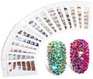 Flat Back AB Cor Cristal Prego Strass 3D Jóias Vidro Diamante Gems Nails Art Decoração DIY Craft Strass3127763