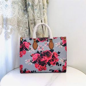 Men Designer Tote Bag Giant On The Go GM M44571 Ladies 2ay ramię worka do ręki Złote Kwieckie Floral Garden Kolekcja Luxurys torebki