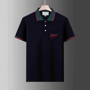 męska koszula polo designer koszule dla mężczyzny moda focus haft haft wąż podwiązka małe pszczoły wzór ubrania ubrania koszulka czarno -biała męska koszula