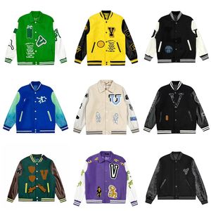 Designer Mens varsity Jackor Läder Långa ärmar Jackor Lossa Casual Hip Hop Patchwork Jacket