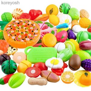Kitchens Play Food Pretend Play Set Plastic Food Toy Children Play House Toy Cut Fruit Vegetables Kitchen Baby Classic Kids Toys Educational ToysL231104