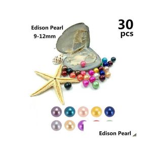 Pearl 30pcs/partie z okrągłymi Edison Single Pearls Peads 9-12 mm mticolors słodkowodna do majsterkowania biżuteria w próżniowym dostawie DHLDC