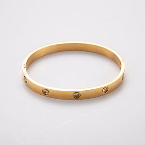 Spänne armband armband manschett lyxsmycken för kvinnor män 18k rosguld silver titan stål diamant armband designer smycken ingen skruvmejsel storlek 16-19