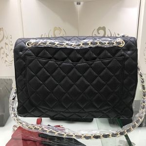 Womens Shoulder Bags Black Quilted Jumbo Classic Double Flap Cowhide Dupe Designer Crossbody Bag With Box Best Quality Handbags 30CM