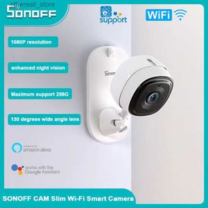 Baby Monitors Sonoff Cam 슬림 Wi-Fi 스마트 보안 카메라 1080p 양방향 오디오 감시 자동 추적 베이비 애완 동물 모니터 작업 Alexa Q231104와 함께 작동합니다.