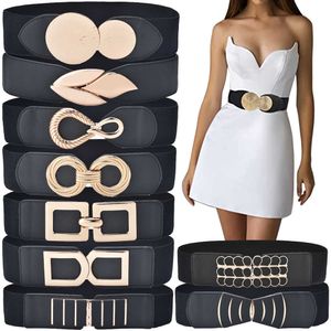 Belts Women's Elastic Wide Waist Belt Stretchy Classic Cinch Belts Fashion Waistband For Dresses Z0404