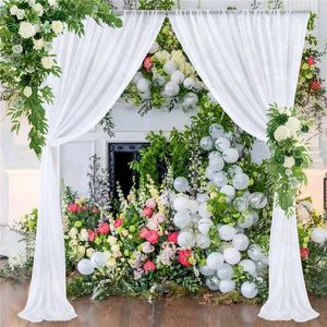 Lilac Color Beauty Yarn Wedding Backdrop Curtain Arch Drape Valance Out Doot Photo Booth Background Event Banquet Decoration