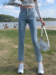 Dżinsy damskie Jitimoky Summer High talia Dżinsy ołówkowe rozciąganie prostych skokowych spodni dżinsy dżinsy kobiety 230404