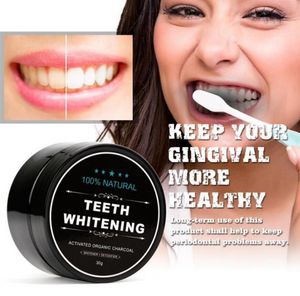 Dentes do pó do produto comestível que clareiam produtos que limpam os dentes com carvão preto ativado
