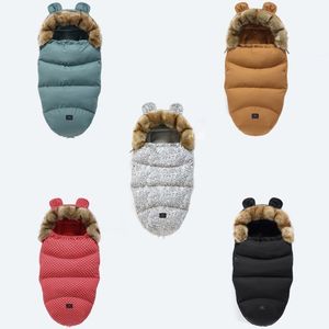 Sovsäckar vinter baby småbarn universal fotmuff mysig foder barnvagn barnvindsäker varm tjock pad 230404