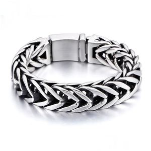 Bangle Titanium Aço Mens Pulseira Personalizado Single-Layer V-Shaped Overlord Drop Delivery Jóias Pulseiras Dh4at