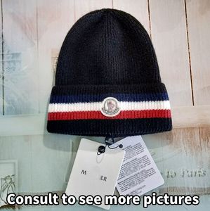 Fashion MoncKler cashmere woven hat for women designer Beanie cap Winter men's casual wool knit warm hat