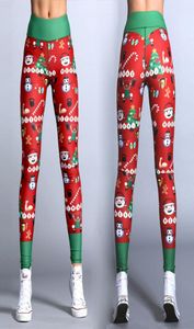 Christmas Printing Body Mechanics Clothing High Waist Gym Leggings Yoga Outfits Lift Butts Fitness Wear Women Xmas Print Exercise 6343457