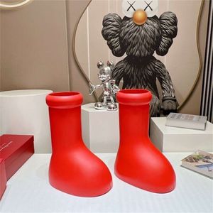 MsChf Mężczyźni Women High Top Buty Designer Astro Boy Rain Boots Red Gruste Bottom Bothies Botki Męs