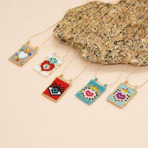 Chains 5Pcs 2023 Statement Bohemian Jewelry Eye Heart Pattern Pendant Necklace Miyuki Beaded Necklaces For Women