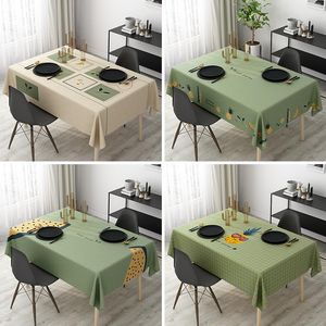 Table Cloth Cartoon Style Artificial Cotton And Linen Tablecloth Waterproof Anti Scalding Thickened Fabric Rectangle Tea