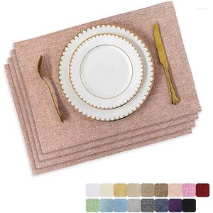 Table Napkin Machine Washable Placemats Set For Dining Tables Smooth Flat Design Mats Cloth Place 19x13 Inch