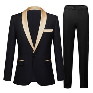 Erkekler Suits Blazers ceket pantolon renk yaka 2pcs set moda gündelik butik iş elbisesi düğün damat takım elbise pantolon 230404