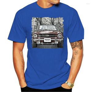 T-shirt da uomo Camicia 2023 Uomo Estate O Collo Hip Hop T-shirt a maniche corte British Car Tr6 Bianco