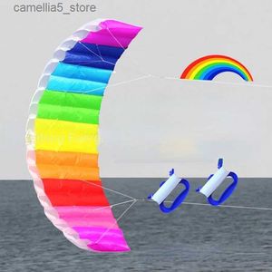 Drachenzubehör Neue Regenbogendrachen Flugspielzeug für Kinder Linie professionelle Winddrachen Fabrik Erwachsene Drachen Kitesurfen Koi Stunt Power Kite Q231104