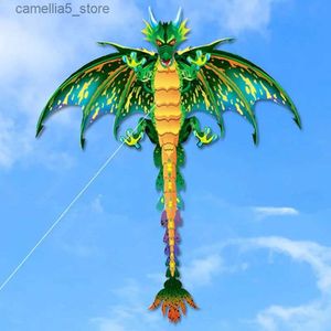 KITE Tillbehör 3D Pterosaur Kite Long Tail Single Line Animal Dinosaur Outdoor Sports Flying Reel Kite Toys For Children With 100m Reel Line Q231104